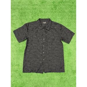 Just Don Button Up Shirt Black Camo Size XL